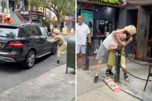 Read more about the article Skateboarder, Mercedes driver battled over prime NYC parking spot in wild video:  police