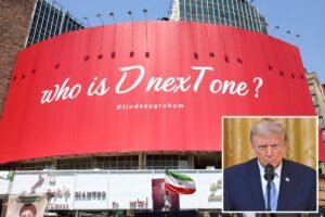 Read more about the article New Iranian billboard threatens Trump is ‘next one’ after death of regime critic Lindsey Graham
