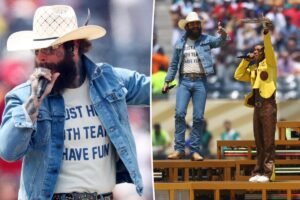 Read more about the article Post Malone kicks off World Cup final 2026 with electric performance of ‘Sunflower’ with Swae Lee