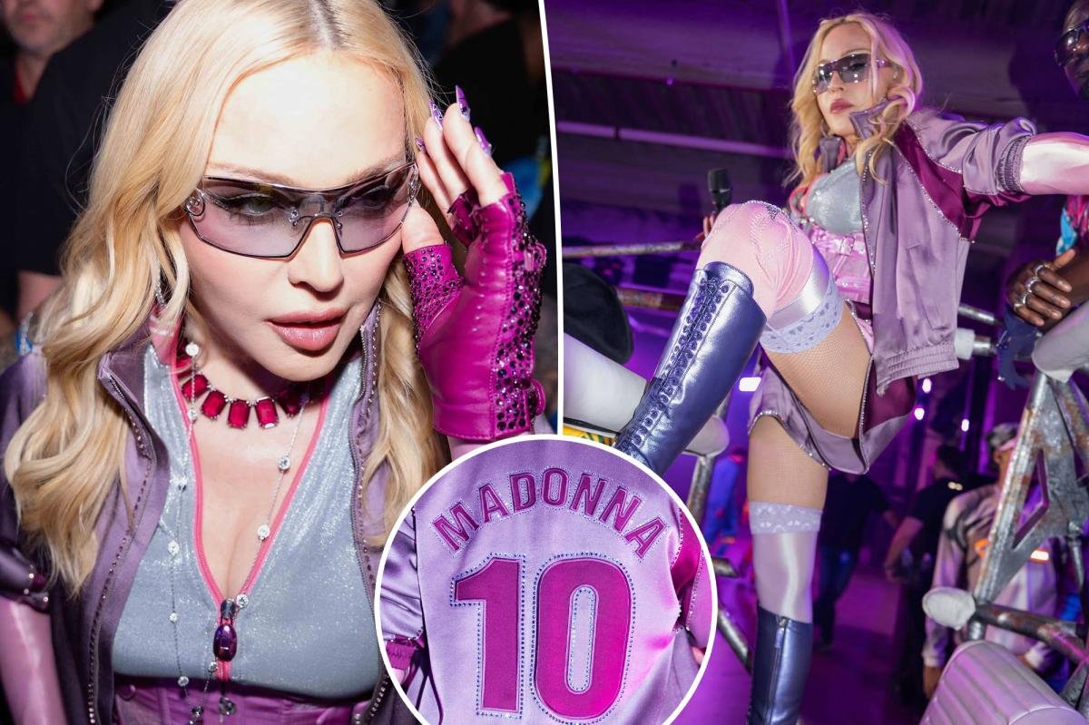 Read more about the article A closer look at Madonna’s corseted, crystal-covered World Cup 2026 performance outfit