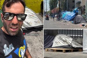 Read more about the article LA weed company slammed over branded Skid Row tent giveaway