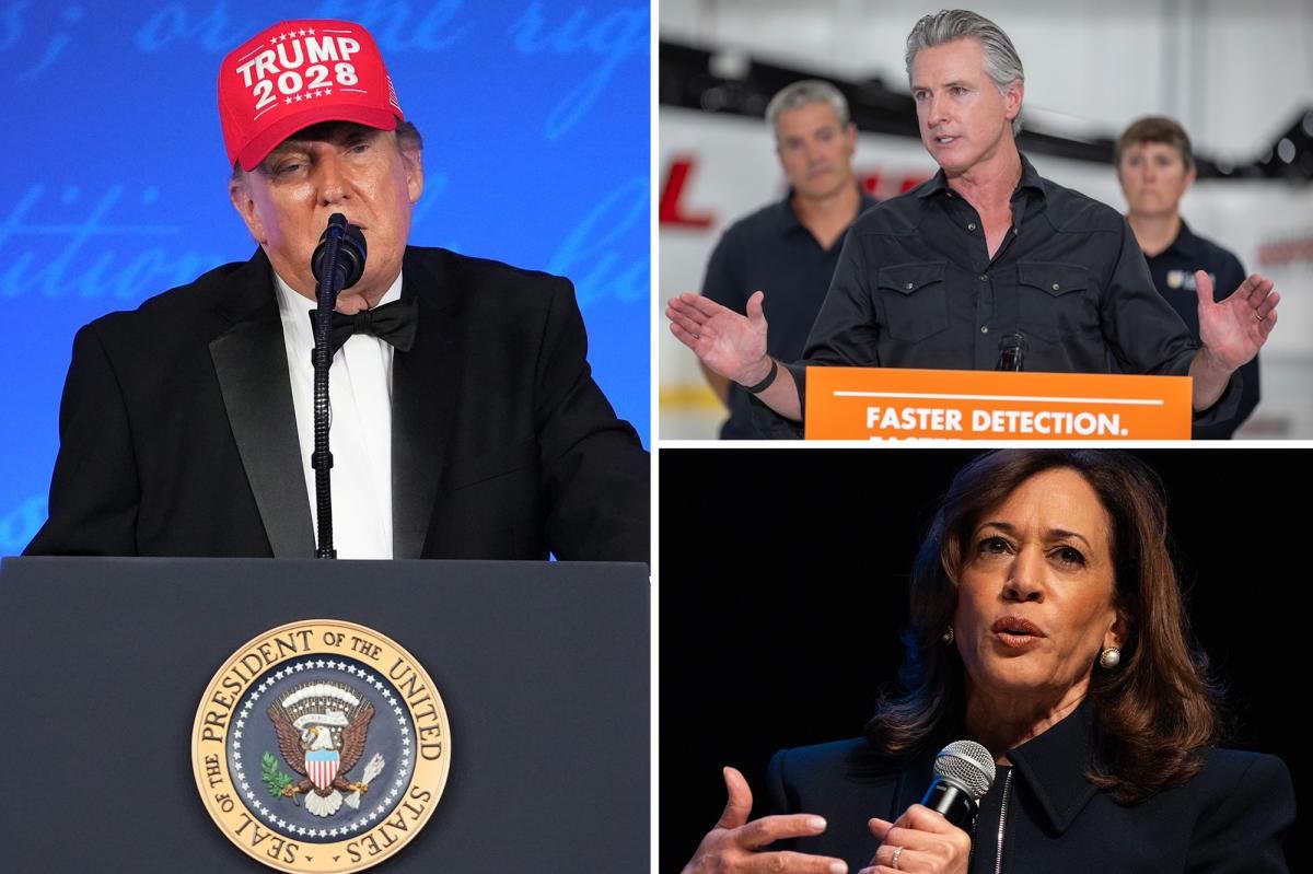 You are currently viewing Trump hits Gavin Newsom, Kamala Harris with brutal one-two punch at White House Correspondents’ Association Dinner