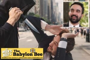 Read more about the article Best of the Babylon Bee: New Yorker being stabbed glad to know Mamdani focused on arresting Netanyahu