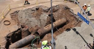 Read more about the article Sunset Boulevard remains closed indefinitely as ruptured trunk line repairs continue ‘into this week’