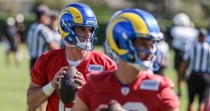 Read more about the article Inside Rams’ camp plan to limit Matthew Stafford and test Ty Simpson, Stetson Bennett
