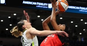 Read more about the article WNBA deletes post that appears to show Angel Reese and Paige Bueckers wagering on Dream-Wings game