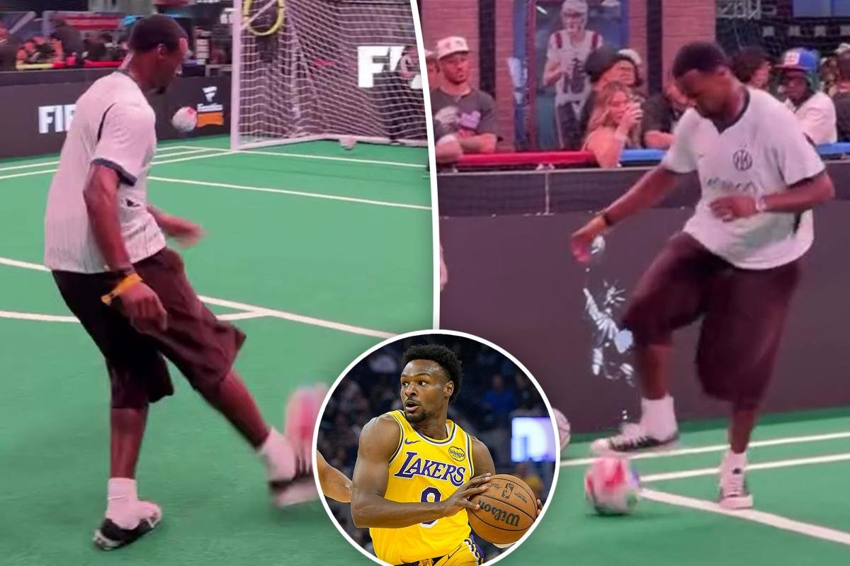 You are currently viewing Lakers’ Bronny James shows off soccer skills ahead of World Cup final