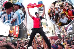 Read more about the article Spain, Argentina fans take over NYC for World Cup final: photos
