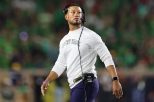 Read more about the article Notre Dame coach Marcus Freeman opens up on his future as NFL questions swirl