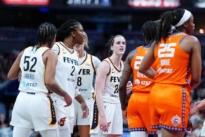 Read more about the article Caitlin Clark picks up seventh technical foul of season — and is one away from a suspension