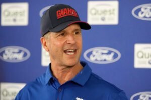 Read more about the article John Harbaughâs Giants era opens with energy, intensity at training camp