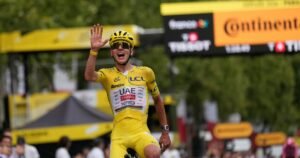 Read more about the article Tadej Pogacar wins record-tying fifth Tour de France crown