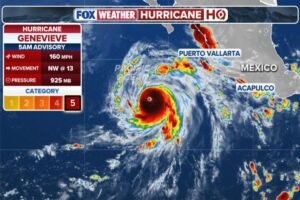 Read more about the article Major Hurricane Genevieve roars in the Pacific as Fausto weakens to a tropical storm near Hawaii