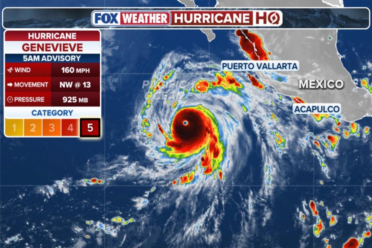 You are currently viewing Major Hurricane Genevieve roars in the Pacific as Fausto weakens to a tropical storm near Hawaii