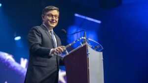 Read more about the article Mike Johnson warns university students are being politically indoctrinated