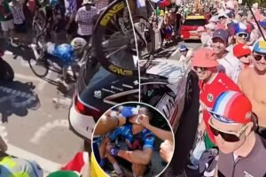 Read more about the article Tour de France plunged into crisis as riders crash and unruly fans cause chaos