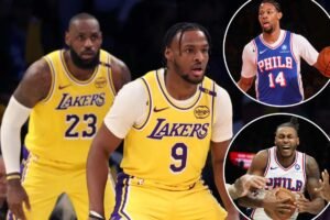 Read more about the article Bronny James could follow LeBron to 76ers âÂ here’s what a trade would look like