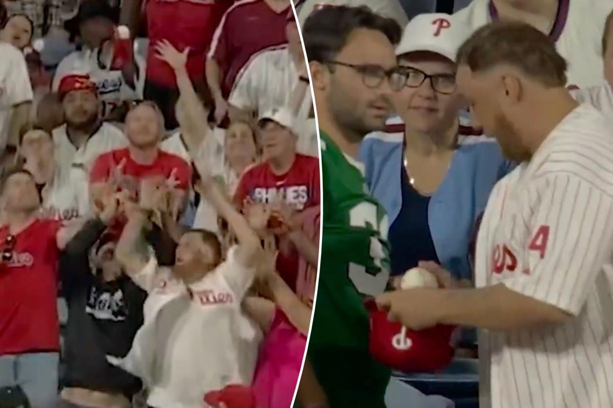 Read more about the article Phillies fan aggressively steals home-run ball from fellow onlooker in debated viral scene