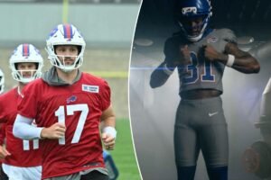 Read more about the article Josh Allen implores everyone to ‘stop hating’ on alternate Bills jerseys