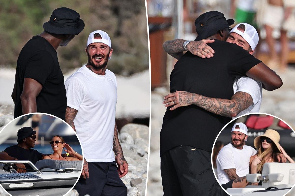 You are currently viewing Michael Jordan hugs David Beckham during luxurious Ibiza vacation with their wives