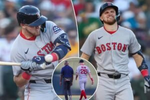 Read more about the article Curtis Mead leaves Red Sox debut in injury scare just days after trade