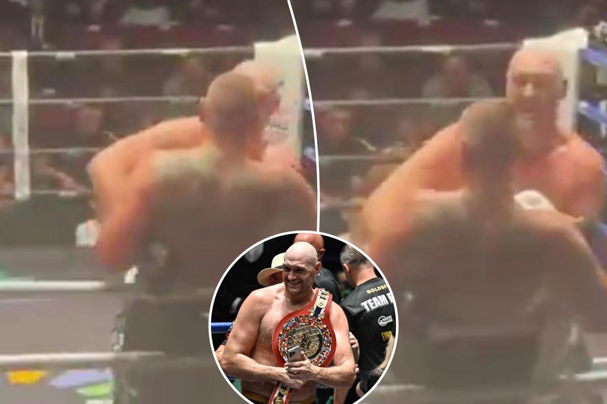 Read more about the article Tyson Fury seemingly kisses opponent mid-match in wild scene