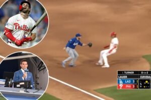 Read more about the article Dodgers broadcast left stunned as Phillies’ baserunning blunders continue: ‘What are these guys doing?’