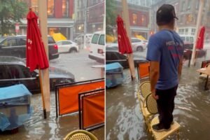 Read more about the article Shocking video shows streets of Soho underwater as NYC is hit with heavy rain and flash flooding