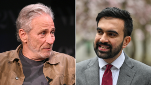 Read more about the article Jon Stewart asks Mamdani where he splits with Democratic socialists