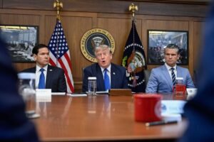 Read more about the article Trump previews next damaging military offensive against Iran from Camp David Cabinet summit