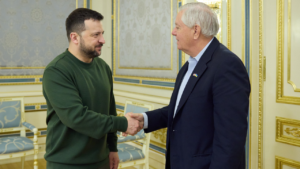 Read more about the article Zelenskyy says Ukraine has shifted momentum in war, honors Lindsey Graham