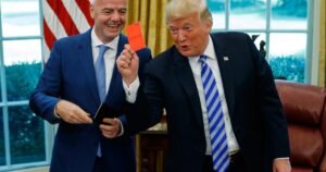 Read more about the article Protesters at World Cup final will hand out red cards for FIFA president and Trump