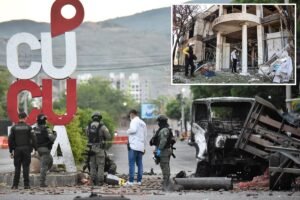 Read more about the article Colombian rebel group’s ‘vile terrorist attack’ injures 11, kills dog