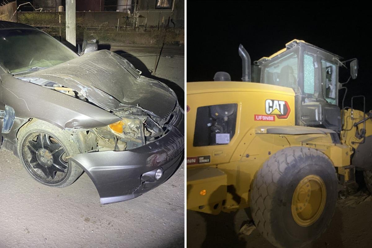 You are currently viewing Woman makes death-defying escape from car as man smashes it with tractor in fit of rage