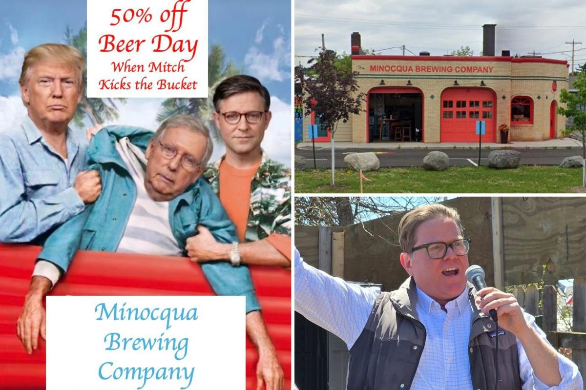 Read more about the article Wisconsin brewery promises free beer when Trump dies and ‘half-price beer day’ when McConnell dies