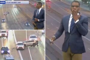Read more about the article Startling moment TV traffic anchor witnesses car crash live on air: ‘Almost said something inappropriate’