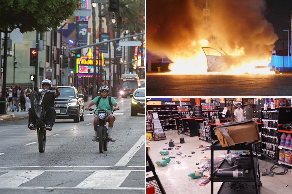 You are currently viewing Apocalyptic scenes as out-of-control street takeovers unleash carnage across LA