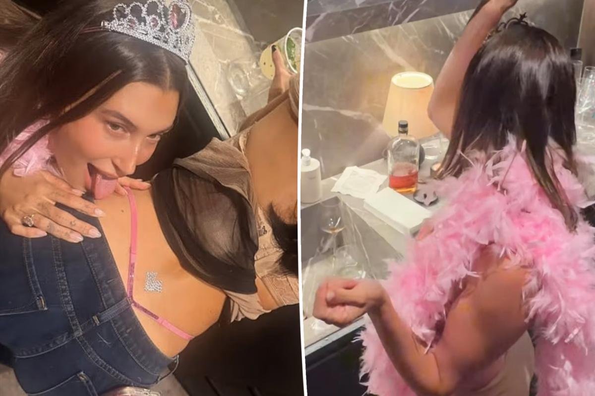 Read more about the article Hailey Bieber licks friend’s backside in wild photo as she celebrates Kylie Jenner’s 29th birthday