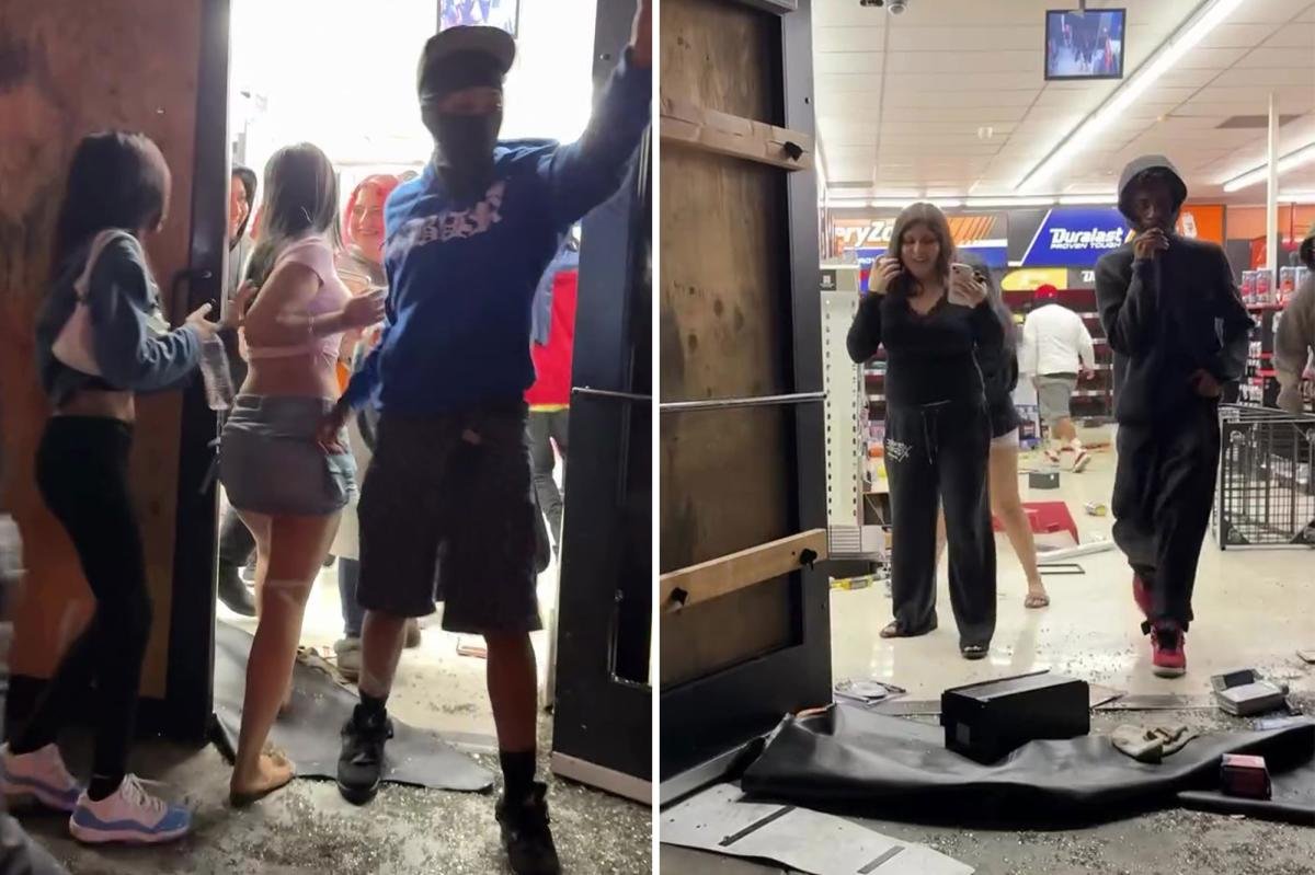 You are currently viewing Moment large gang of masked thugs ransack California store — for second time in a day