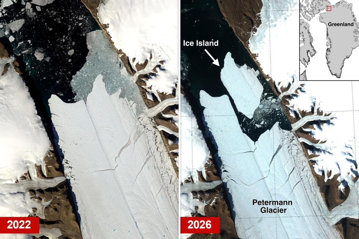 You are currently viewing Manhattan-sized chunk of ice breaks away from Greenland glacier, forming icy island