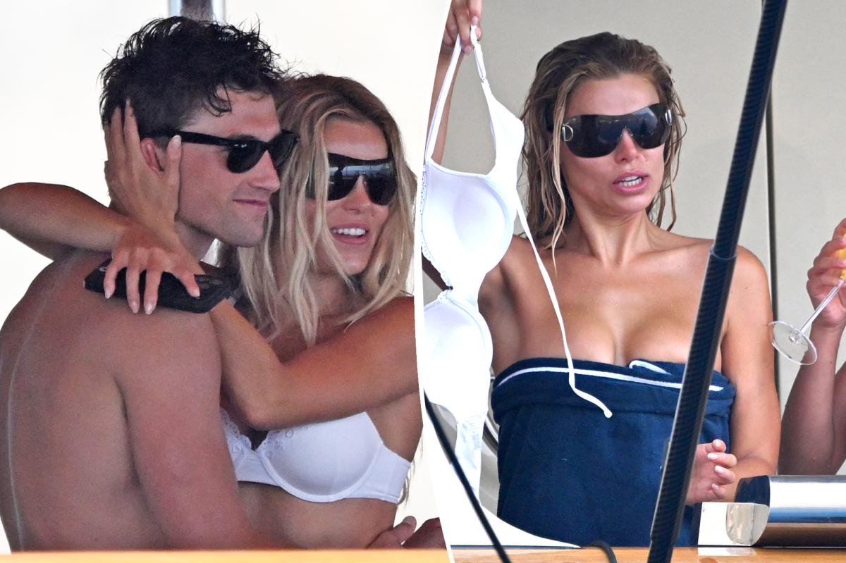 You are currently viewing Brooks Nader loses bikini top â again â and gets cozy with model Jack Lumsden on yacht in Positano