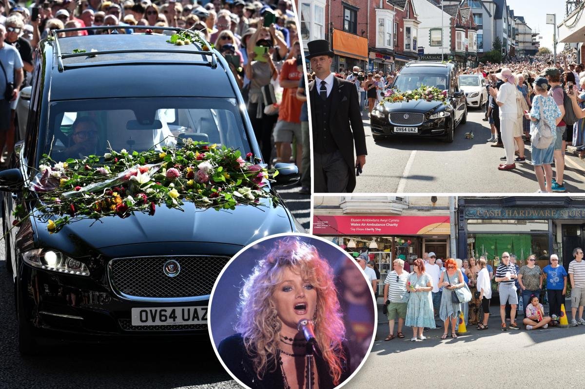 Read more about the article Thousands of Bonnie Tyler fans line the streets of Wales as late singer’s coffin is brought home