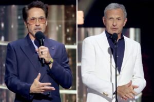 Read more about the article Robert Downey Jr. honors Bob Iger in 4-word sentiment at D23 as ex-Disney boss takes Lakers reigns