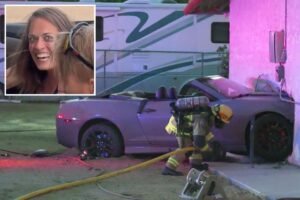 Read more about the article Moment SoCal drunk driver’s passenger flashes unhinged smile after crashing Camaro into wall