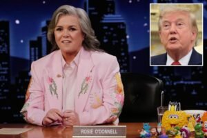 Read more about the article Rosie O’Donnell takes shots at archrival Trump during ‘Jimmy Kimmel Live!’ hosting stint: ‘Hi, I know youâre watching’