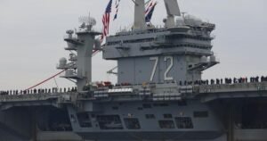 Read more about the article Trump says USS Abraham Lincoln deployment ‘not nearly long enough’ amid outcry from families