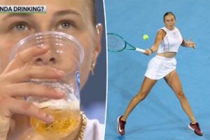 Read more about the article Amanda Anisimova’s mystery drink baffles tennis announcers: ‘I’ve never seen that’