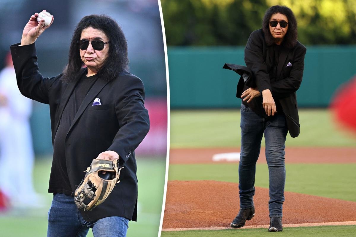 You are currently viewing LA Angels troll Jayden Daniels with KISS star Gene Simmons’ extra first pitches