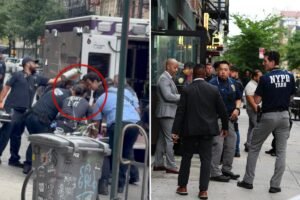 Read more about the article Knife-wielding NYC maniac shot, critically injured after charging at cops