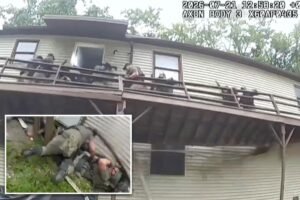 Read more about the article Harrowing video shows US Marshals plunge several feet when deck collapses at home of convicted sex offender